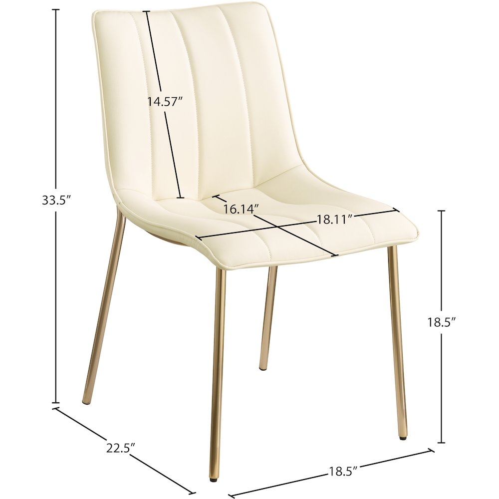 Isla Cream Vegan Leather Dining Chair, Set of 2