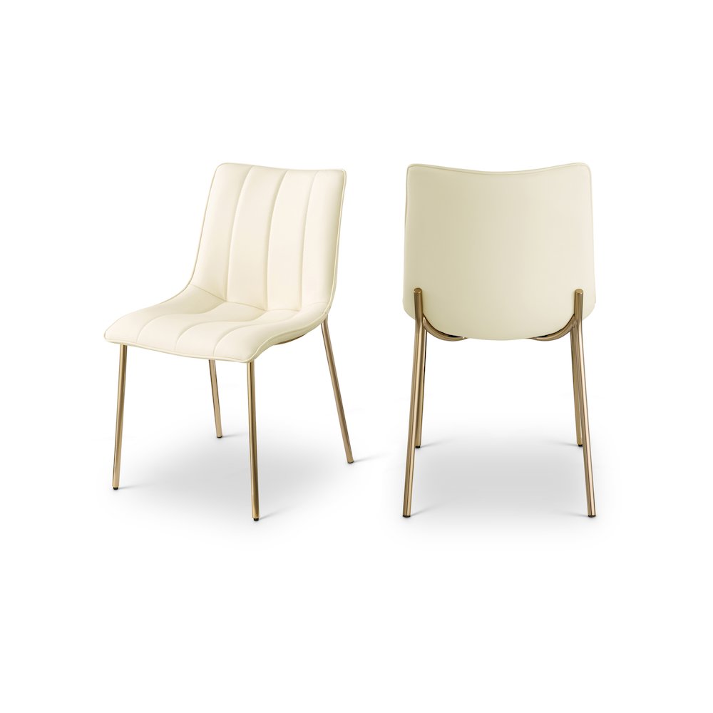 Isla Cream Vegan Leather Dining Chair, Set of 2
