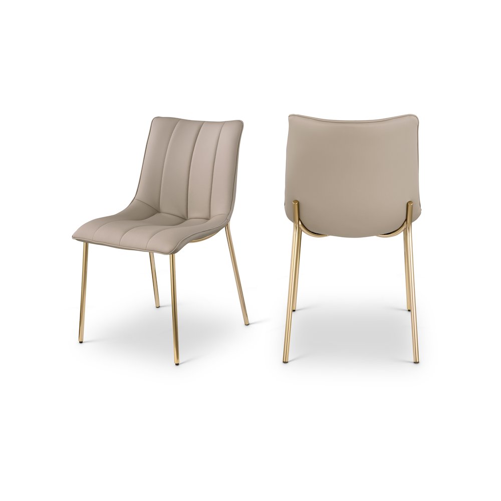 Isla Taupe Vegan Leather Dining Chair, Set of 2