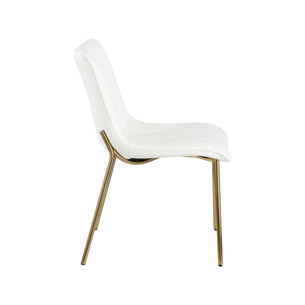 Isla Off-White Vegan Leather Upholstered Dining Chair, Set of 2