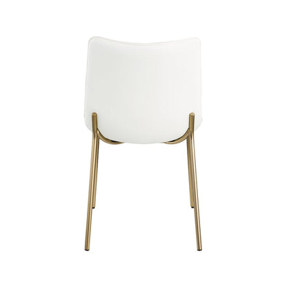 Isla Off-White Vegan Leather Upholstered Dining Chair, Set of 2
