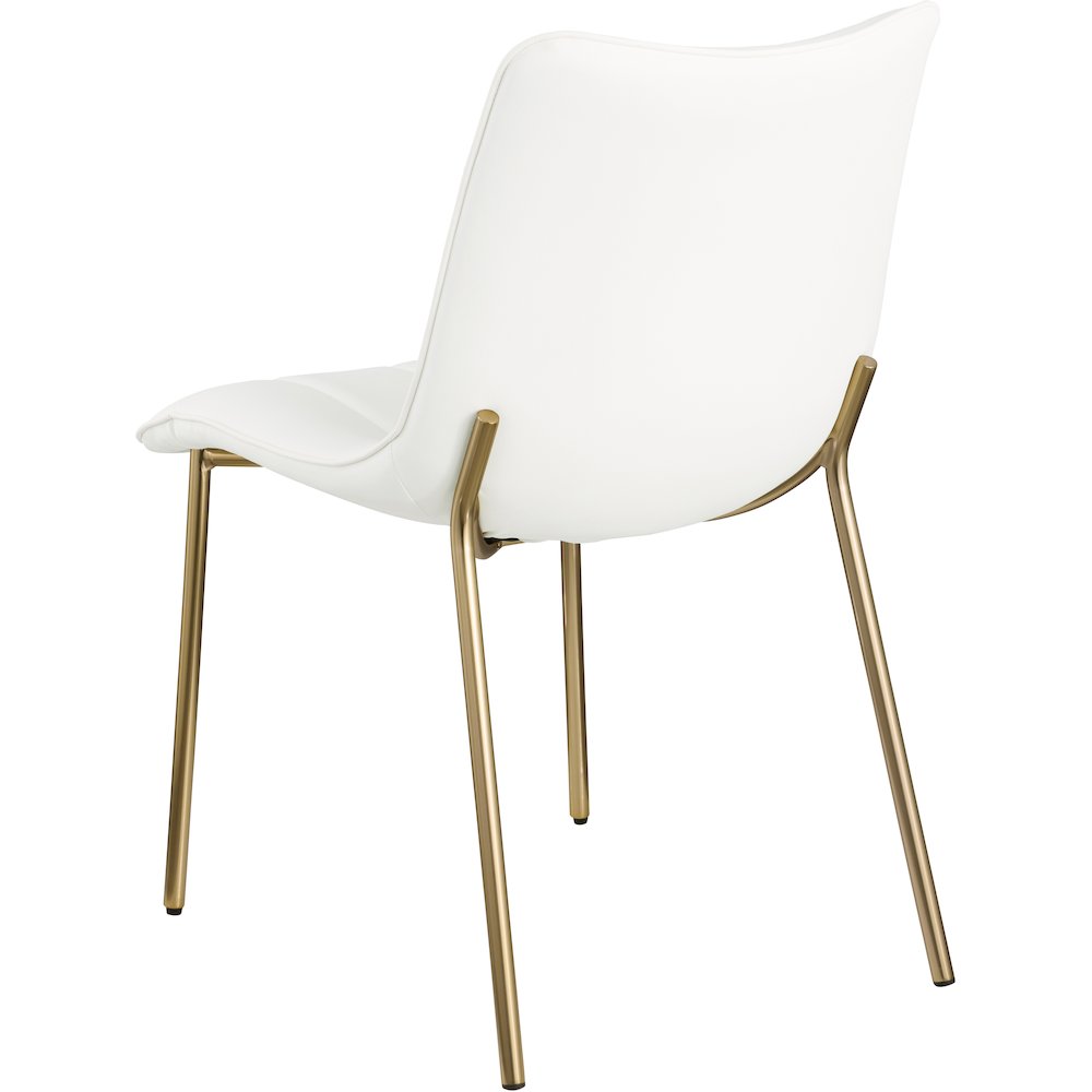 Isla Off-White Vegan Leather Upholstered Dining Chair, Set of 2