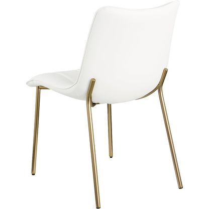 Isla Off-White Vegan Leather Upholstered Dining Chair, Set of 2