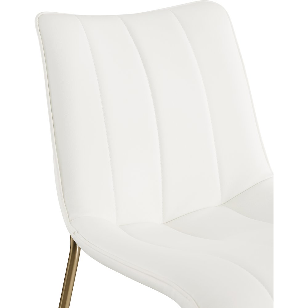 Isla Off-White Vegan Leather Upholstered Dining Chair, Set of 2
