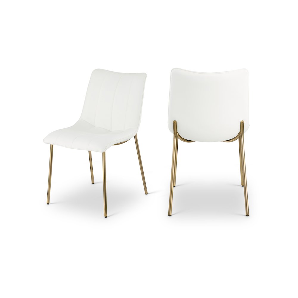 Isla Off-White Vegan Leather Upholstered Dining Chair, Set of 2
