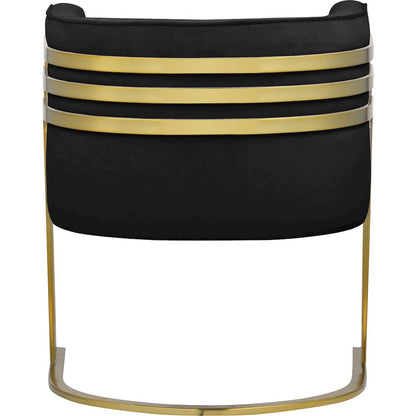 Rays Black Velvet Accent Chair