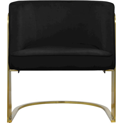Rays Black Velvet Accent Chair