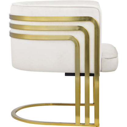 Rays Cream Velvet Accent Chair