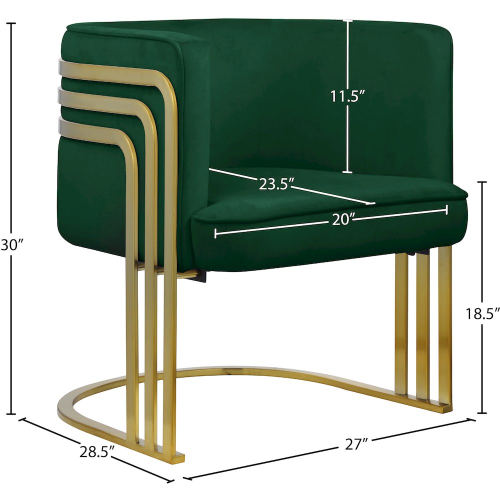 Rays Green Velvet Accent Chair