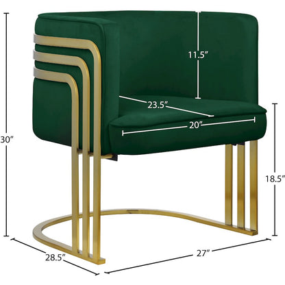 Rays Green Velvet Accent Chair