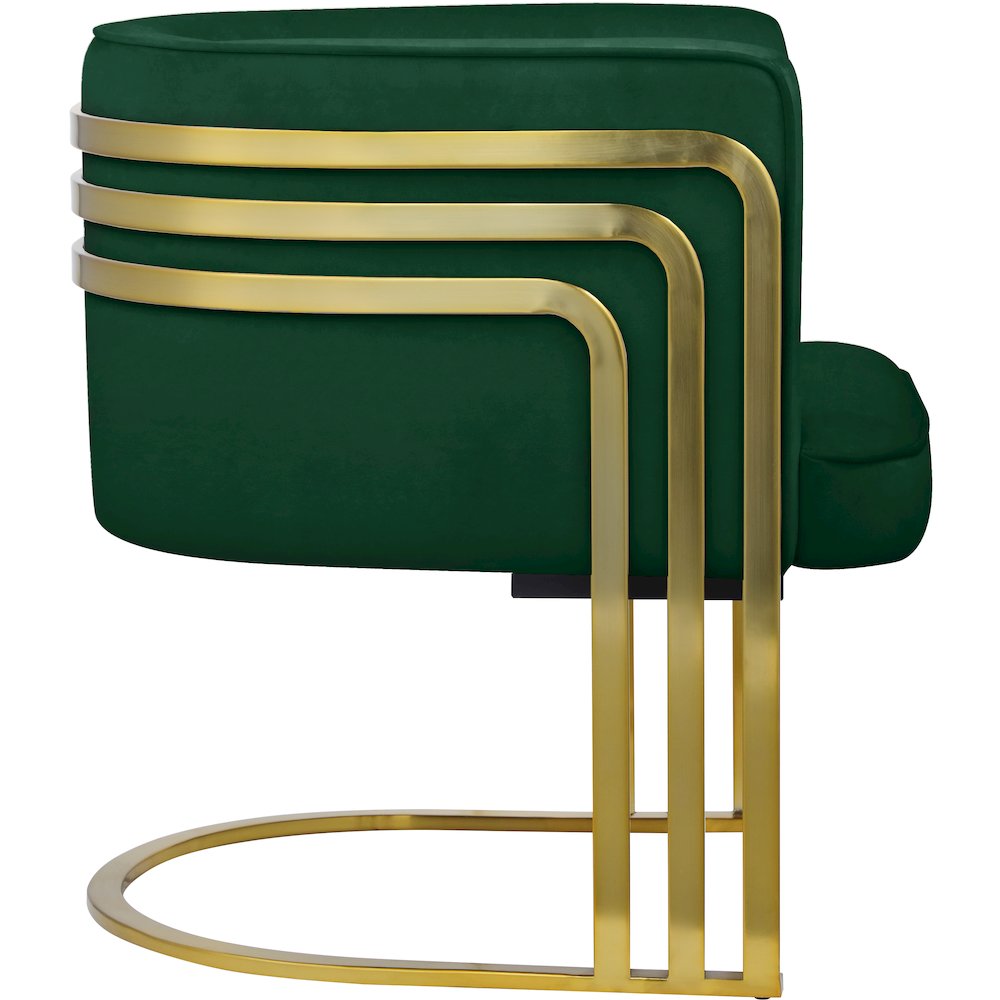 Rays Green Velvet Accent Chair