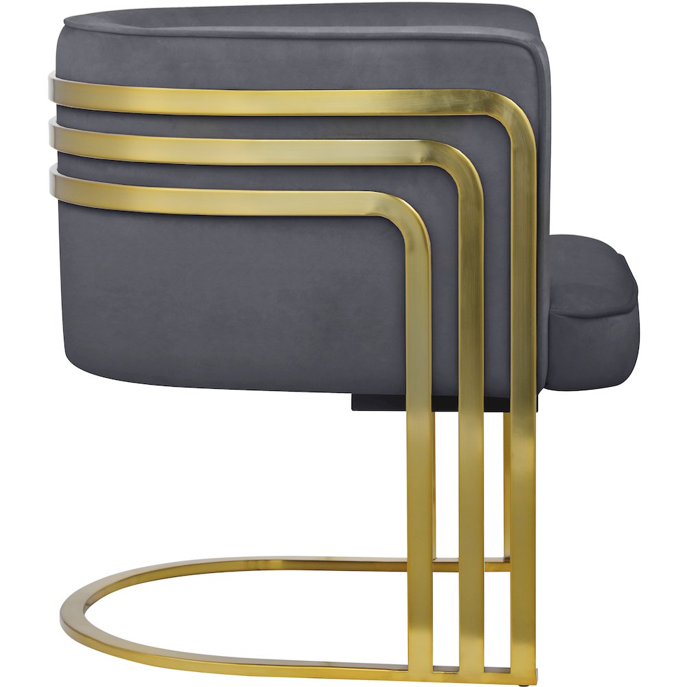 Rays Grey Velvet Accent Chair