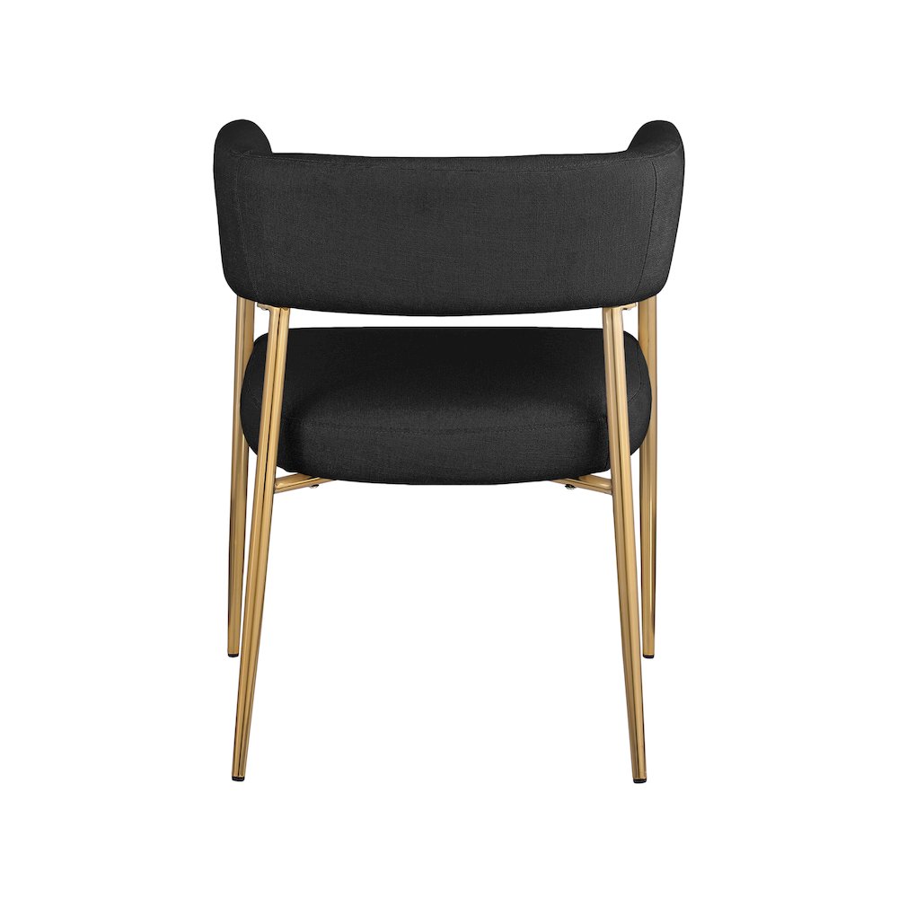 Creston Black Durable Linen Textured Fabric Dining Chair