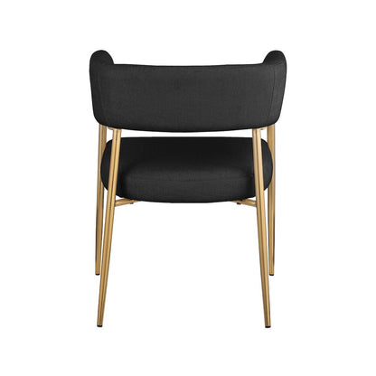 Creston Black Durable Linen Textured Fabric Dining Chair