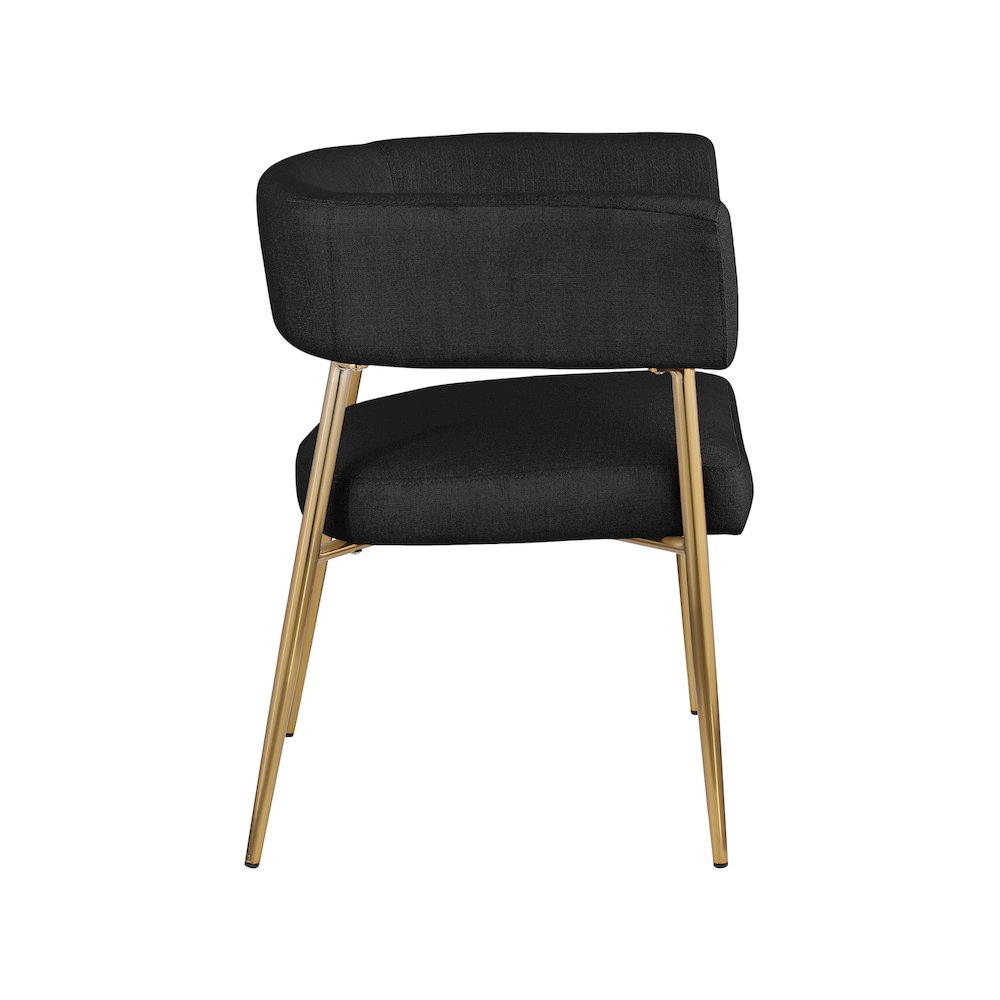 Creston Black Durable Linen Textured Fabric Dining Chair
