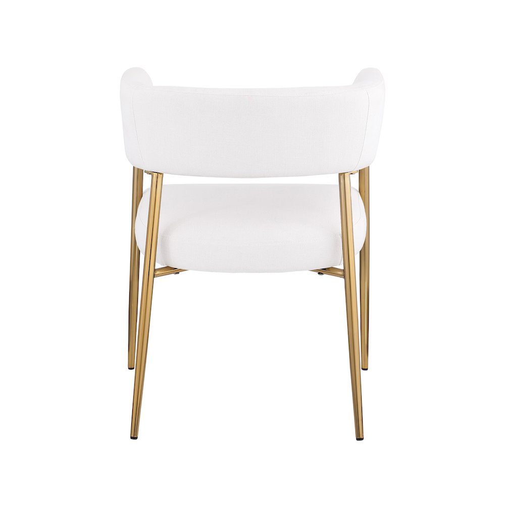 Creston Cream Durable Linen Textured Fabric Dining Chair