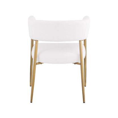 Creston Cream Durable Linen Textured Fabric Dining Chair
