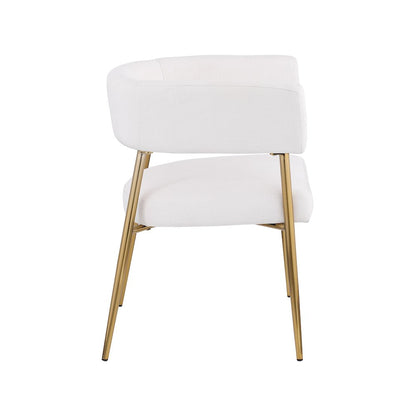 Creston Cream Durable Linen Textured Fabric Dining Chair