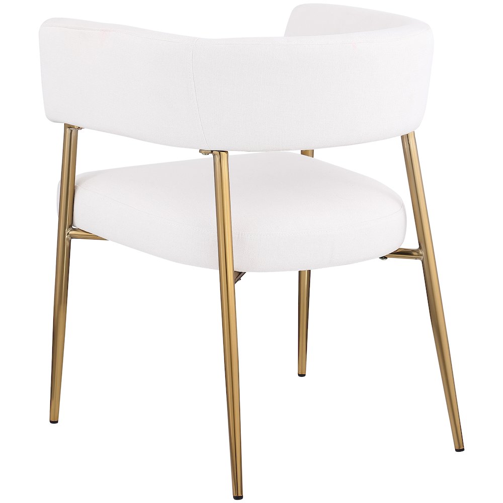 Creston Cream Durable Linen Textured Fabric Dining Chair