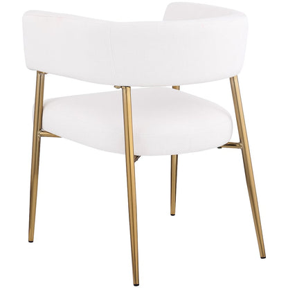 Creston Cream Durable Linen Textured Fabric Dining Chair