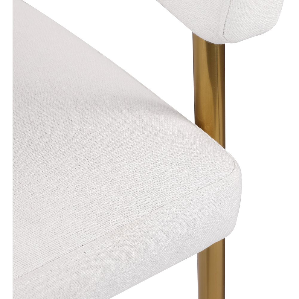 Creston Cream Durable Linen Textured Fabric Dining Chair