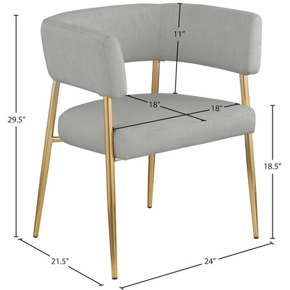 Creston Light Grey Durable Linen Textured Fabric Dining Chair