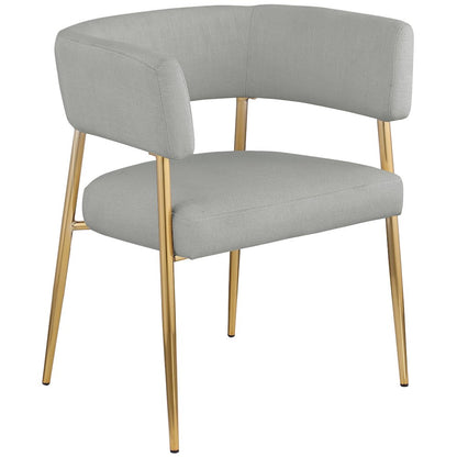 Creston Light Grey Durable Linen Textured Fabric Dining Chair