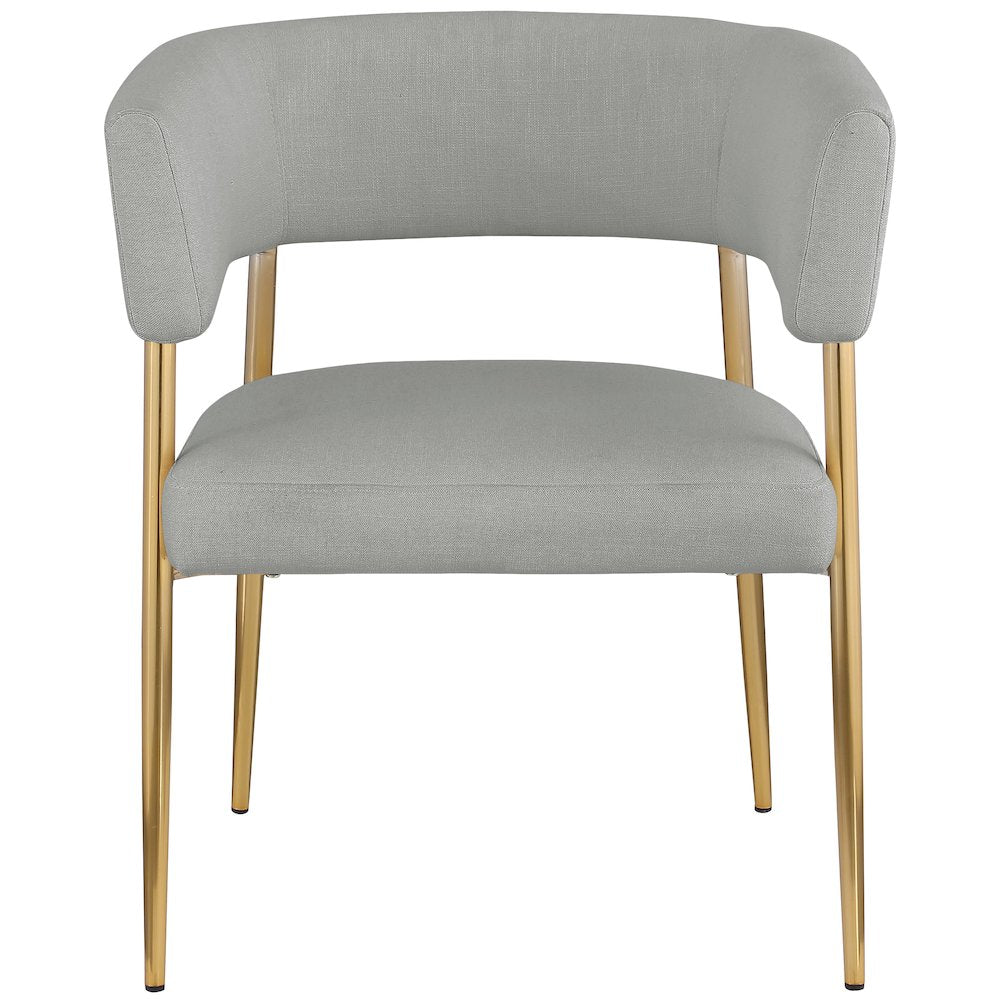 Creston Light Grey Durable Linen Textured Fabric Dining Chair