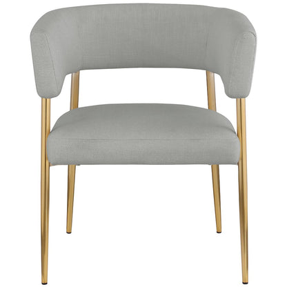 Creston Light Grey Durable Linen Textured Fabric Dining Chair