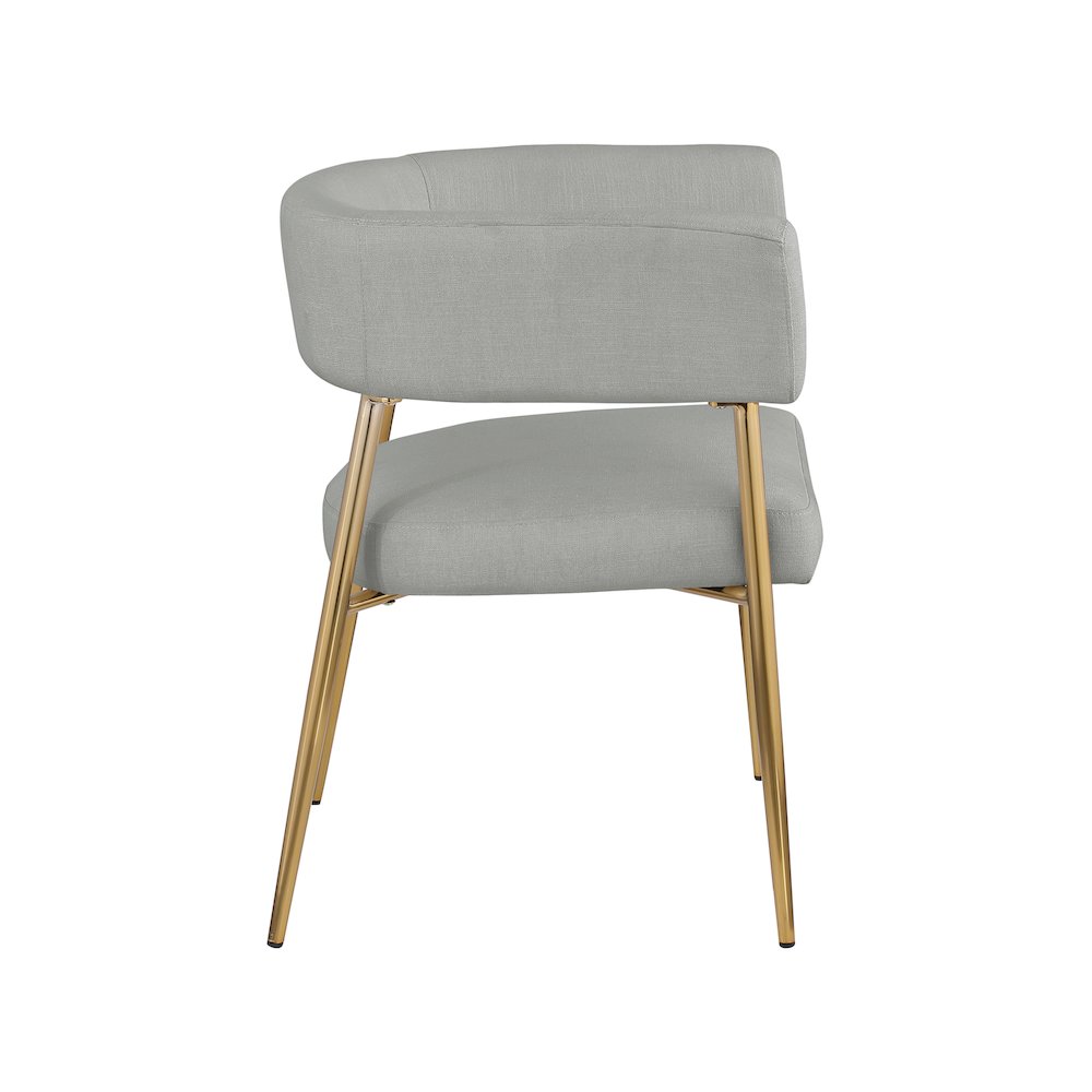 Creston Light Grey Durable Linen Textured Fabric Dining Chair