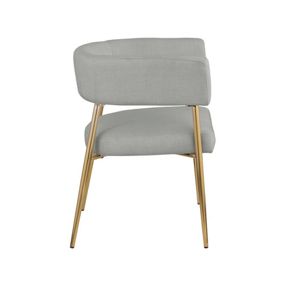 Creston Light Grey Durable Linen Textured Fabric Dining Chair