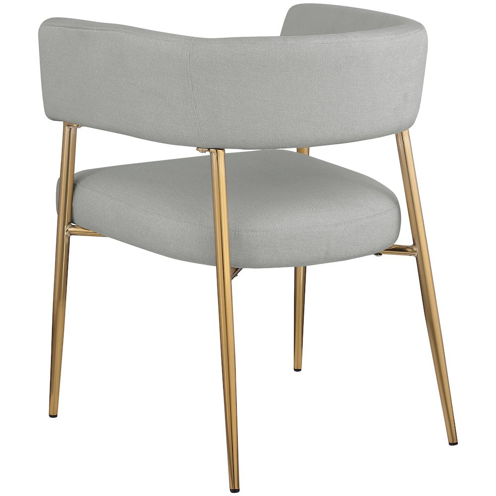 Creston Light Grey Durable Linen Textured Fabric Dining Chair