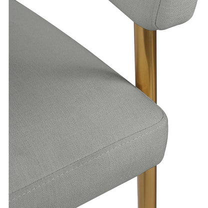 Creston Light Grey Durable Linen Textured Fabric Dining Chair