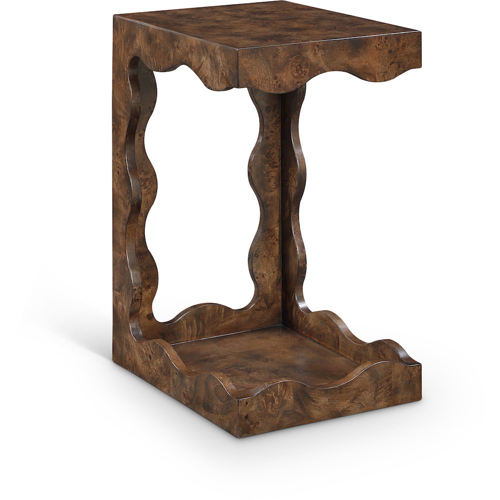 Vassa Brown Burl Veneer End Table