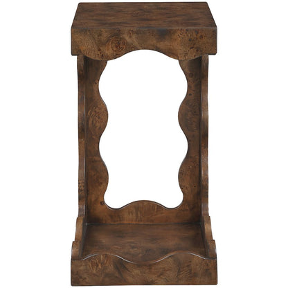 Vassa Brown Burl Veneer End Table