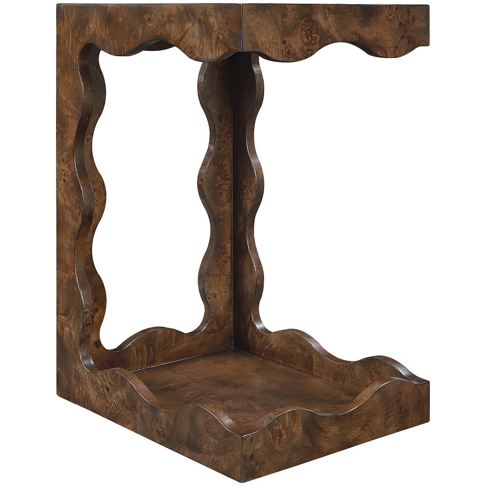 Vassa Brown Burl Veneer End Table