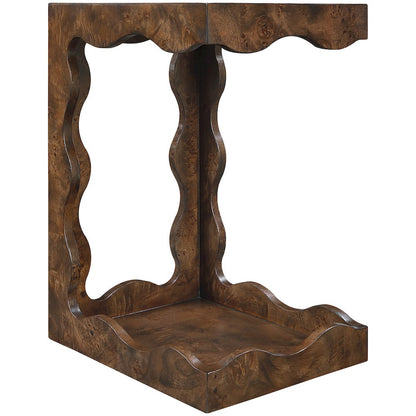 Vassa Brown Burl Veneer End Table