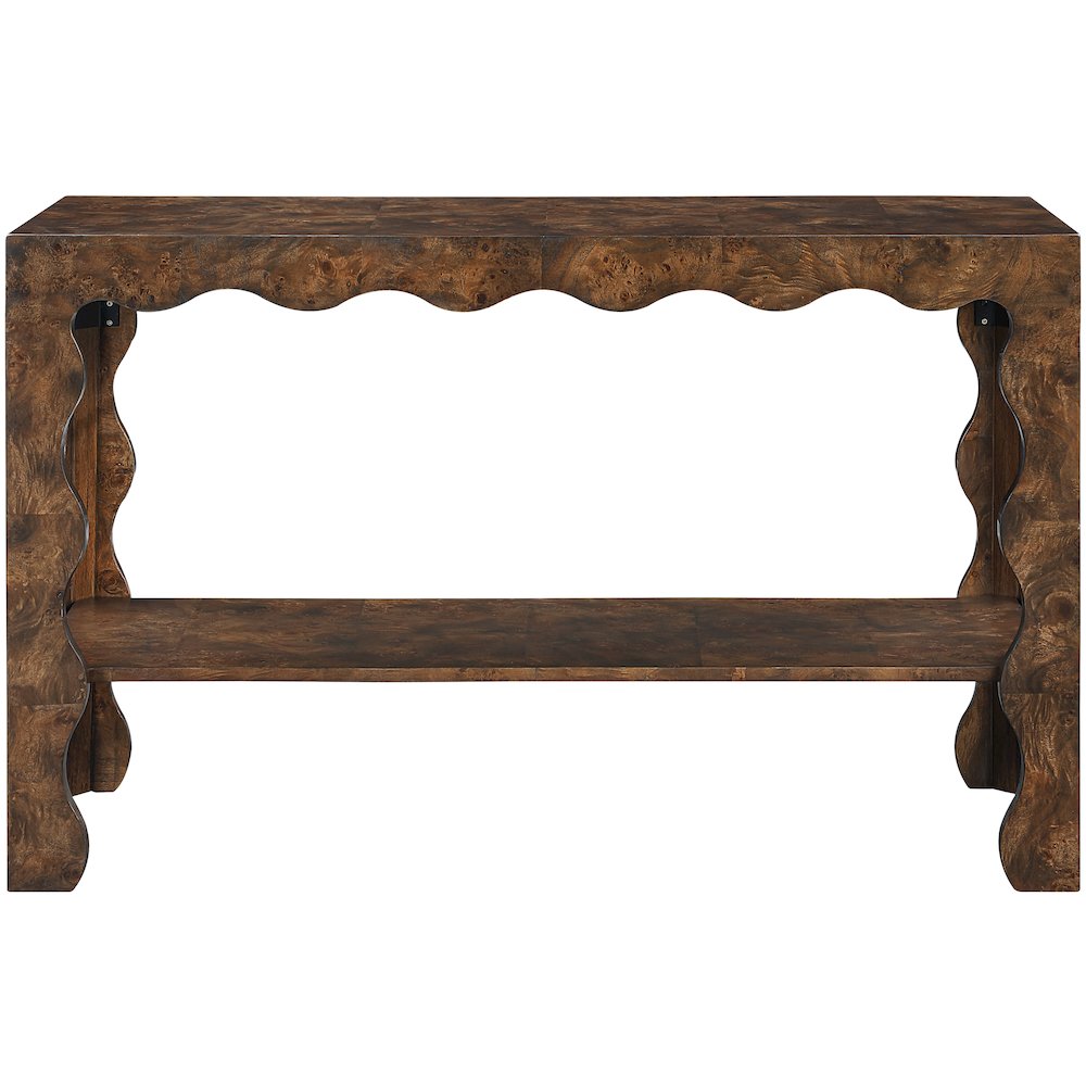 Vassa Brown Burl Veneer Console Table