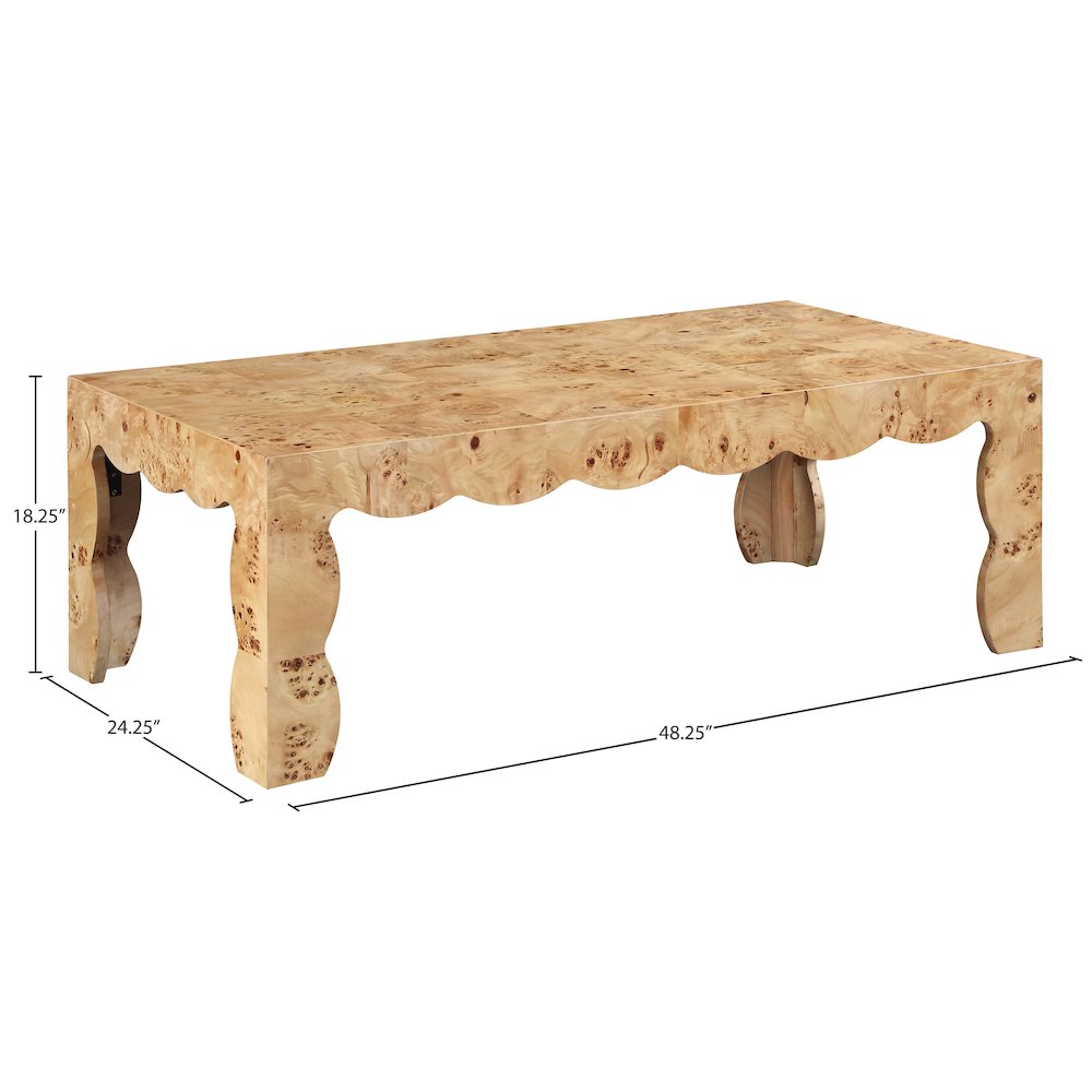 Vassa Natural Burl Veneer Coffee Table