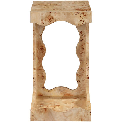 Vassa Natural Burl Veneer End Table