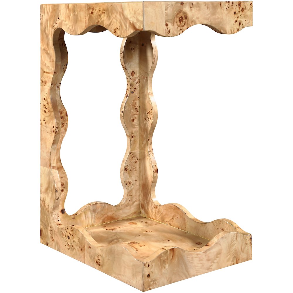 Vassa Natural Burl Veneer End Table