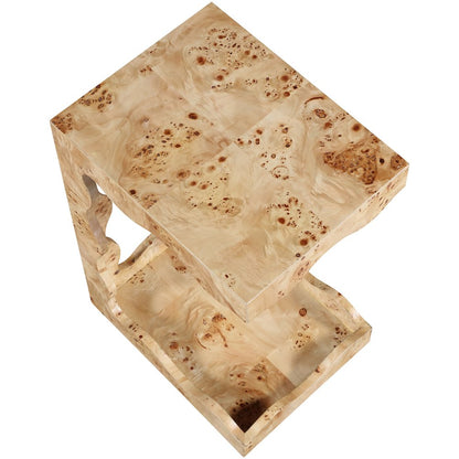 Vassa Natural Burl Veneer End Table