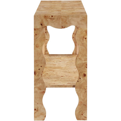 Vassa Natural Burl Veneer Console Table