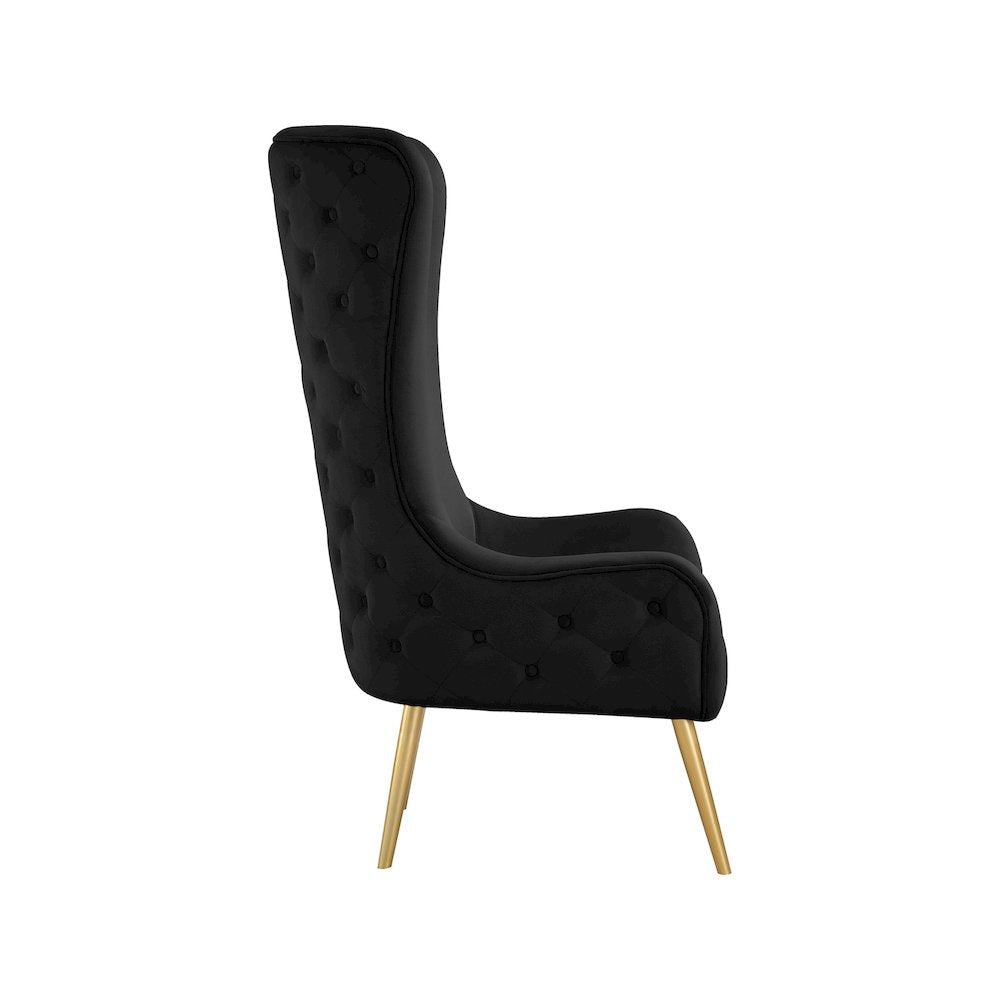 Alexander Black Velvet Accent Chair