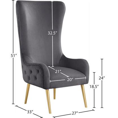 Alexander Grey Velvet Accent Chair