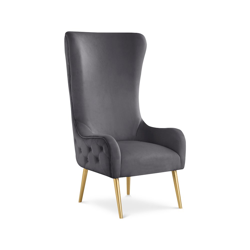 Alexander Grey Velvet Accent Chair
