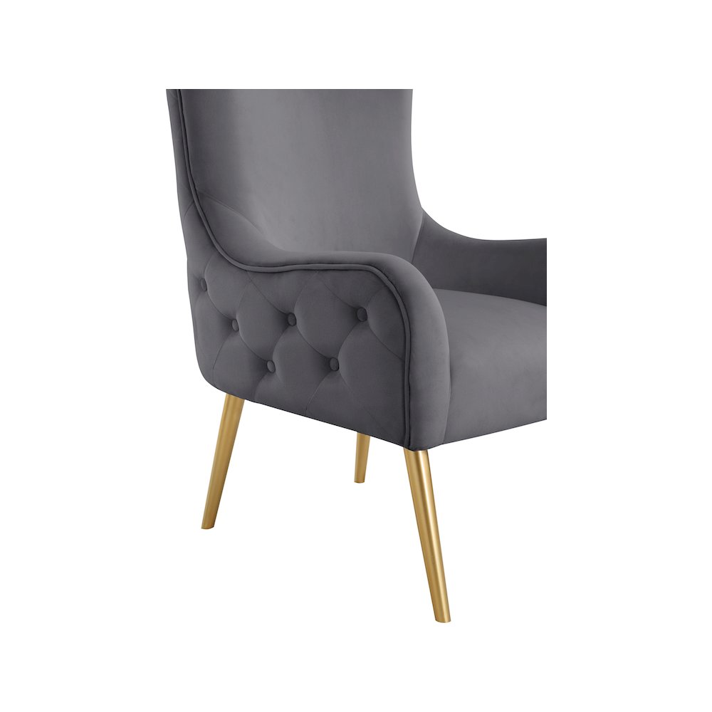Alexander Grey Velvet Accent Chair
