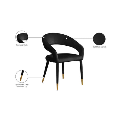 Destiny Black Velvet Dining Chair