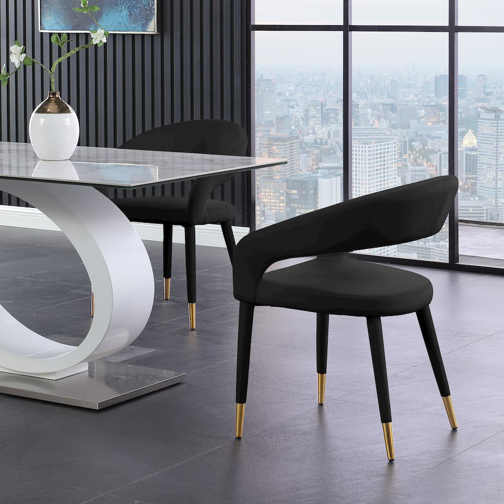 Destiny Black Velvet Dining Chair