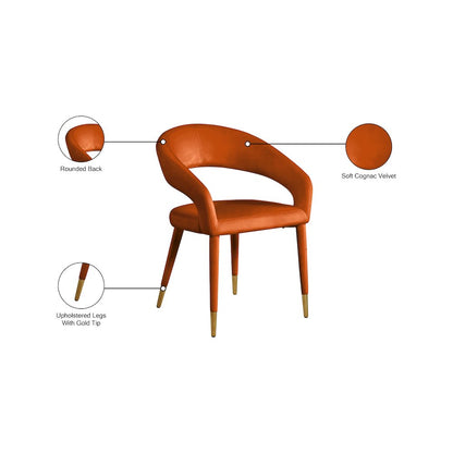 Destiny Cognac Velvet Dining Chair